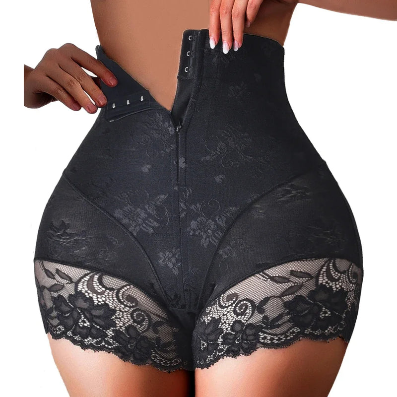 Cinta Modeladora Feminina YBFDO – Calcinha Shaper com Renda, Controle Médio