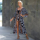 Saída de Praia Feminina de Algodão – Cardigan com Cinto, Proteção Solar