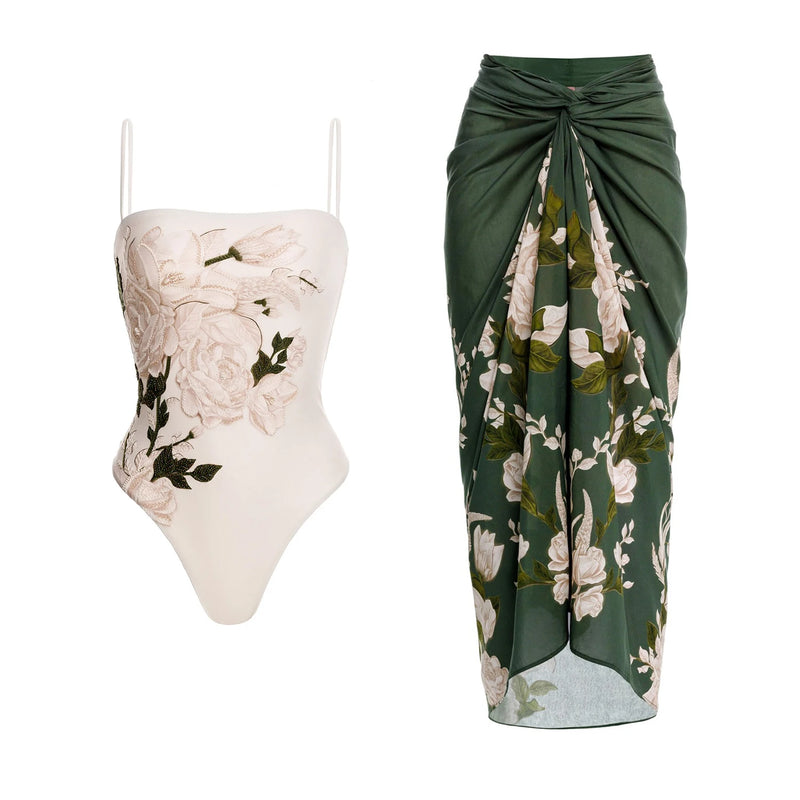 Maiô com Saia Feminino – Moda Praia, Monokini Sexy, Body de Banh