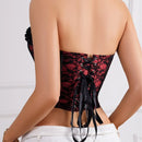 Corset Feminino Estilo Palaciano – Corpete Tomara que Caia em Renda com Barbatanas