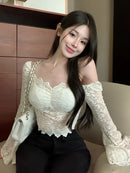 Blusa Cropped Feminina em Renda – Estilo Y2K