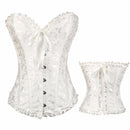 Corset Feminino Estilo Europeu Jacquard com Renda – Ajustável