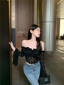 Blusa Cropped Feminina em Renda – Estilo Y2K