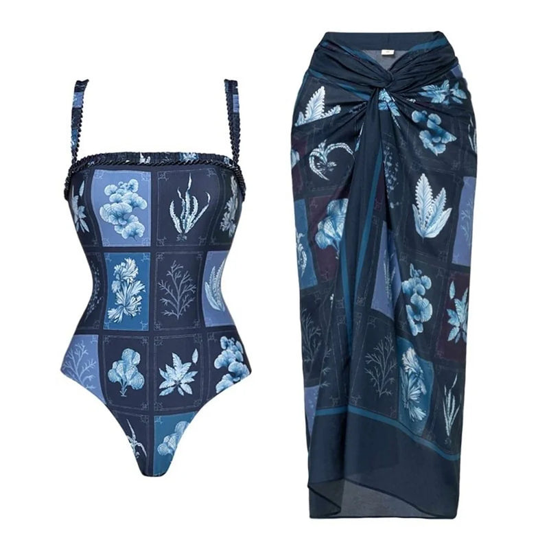 Maiô com Saia Feminino – Moda Praia, Monokini Sexy, Body de Banh