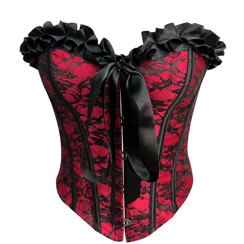 Corset Feminino Estilo Palaciano – Corpete Tomara que Caia em Renda com Barbatanas
