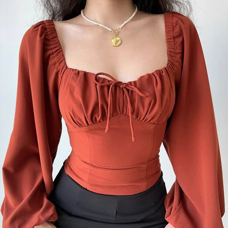 👇  🔥 Blusa Feminina Sexy Decote Quadrado – Modelo Croppedd