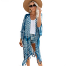 Saída de Praia Feminina 2025 – Kimono Longo Boho com Franjas, Estampado, Sexy e Plus Size | Túnica Elegante para Biquíni e Moda Praia"