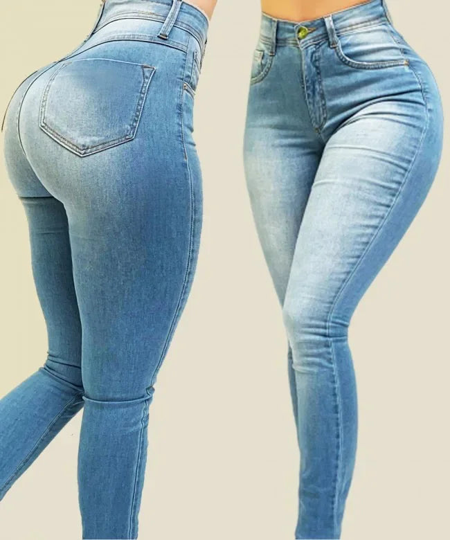 Calça Jeans Feminina Slim Fit – Tipo Lápis, Bolsos e Algodão com Elasticidade