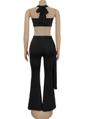 conjunto Feminino Beyprern – Top Cropped Torcido e Calça Pantalona com Alças Longas, Detalhe Frufru, Metalizado, Ideal para Baladas  Se quiser, posso criar 3 a 5 variações de título ainda mais chamativ