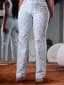 Calça Feminina Jeans Baggy – Wide Leg, Cintura Alta, Moda Y2K