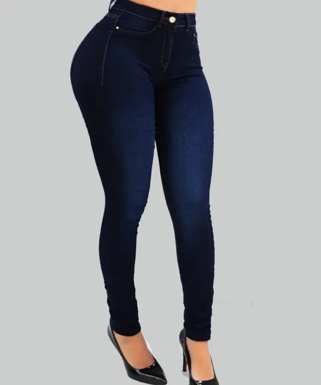 Calça Jeans Feminina Slim Fit – Tipo Lápis, Bolsos e Algodão com Elasticidade