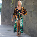 Saída de Praia Feminina de Algodão – Cardigan com Cinto, Proteção Solar