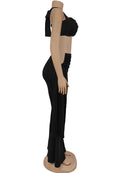 conjunto Feminino Beyprern – Top Cropped Torcido e Calça Pantalona com Alças Longas, Detalhe Frufru, Metalizado, Ideal para Baladas  Se quiser, posso criar 3 a 5 variações de título ainda mais chamativ