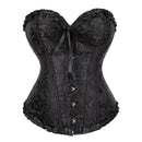 Corset Feminino Estilo Europeu Jacquard com Renda – Ajustável