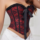Corset Feminino Estilo Palaciano – Corpete Tomara que Caia em Renda com Barbatanas