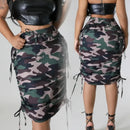 Saia Midi Feminina Camuflada – Versátil e Fashion, Poliéster de Alta Qualidade